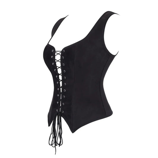 Steampunk Pirate Vest for Women Medieval Viking Bodice Corset Top Renaissance Halloween Cosplay Outfit