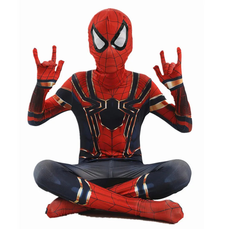 Child Remy Superhero Spider Mask Costume Halloween CharacterJumpsuit Holiday Performance Wear for Boys & Girl Birthday Party