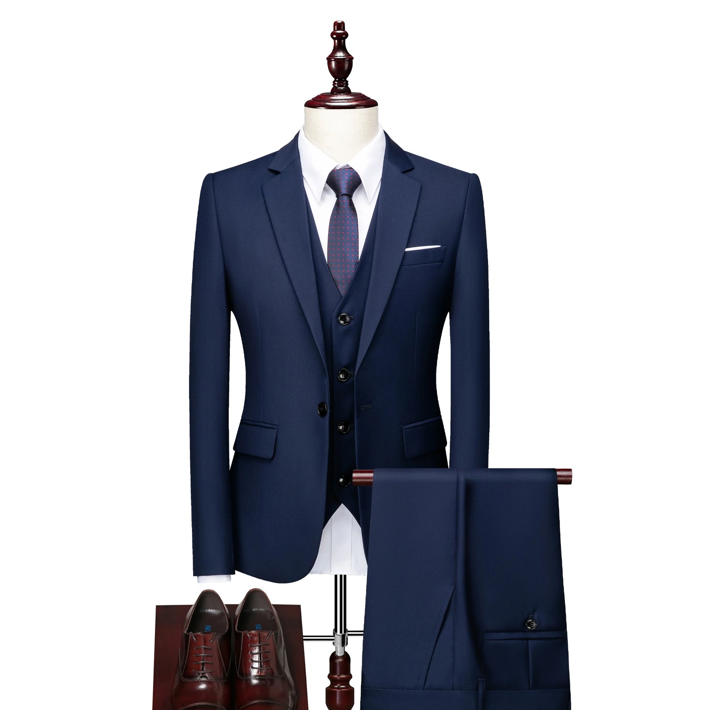 2026 New Suit (Blazer+ Vest + Pants) Men's Gentleman Fashion Slim Work Solid Color Plus Size Fair Dress Wedding Best Man Suit
