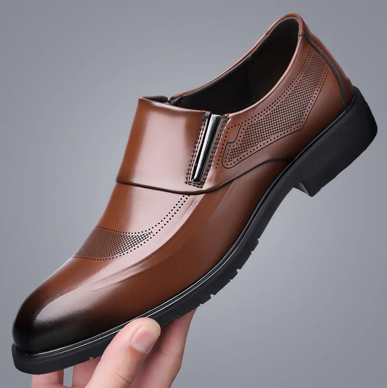 Designer Leather Shoes for Men Spring Autumn Business Casual Shoes Male Fashion Solid Color Wedding Shoe Man