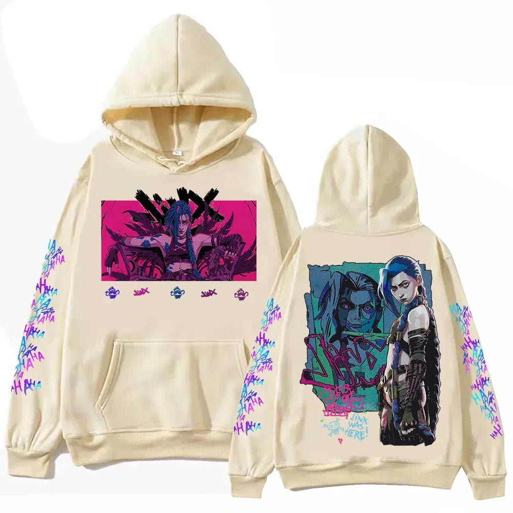Anime Jinx-Arcane Hoodie Harajuku Hip Hop Pullover Tops Popular Music Sweatshirt Fans Gift