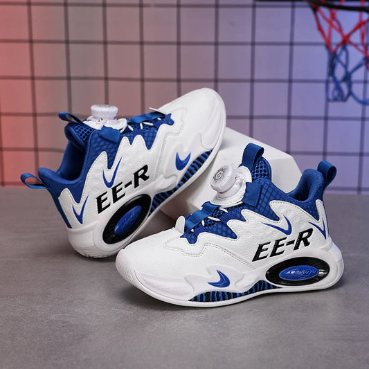 A pair of children's four-season leather high-top basketball shoes, wear-resistant basketball shoes, sizes 31-40,HL-2798