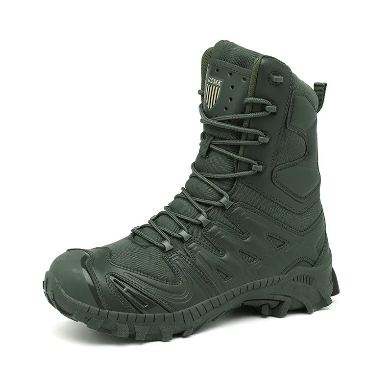 Men's trend high-top outdoor boots four seasons non-slip comfortable hiking boots professional protective tactics training boots