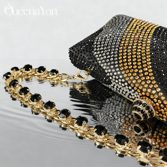 Festive Elegance Spot Goods Dazzling Heels and Chic Long Bag Clutch Perfect Combination Of Shoes And Bag for Special Occasions