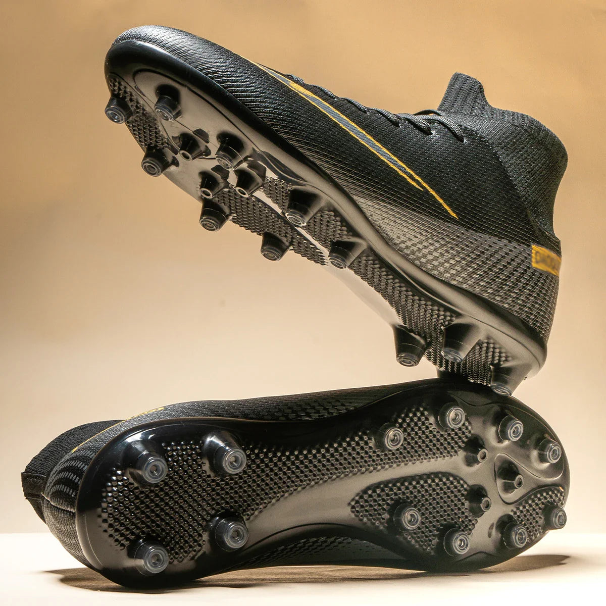 High-top soccer boots broken nails TF and spikes FG, 2 colors to choose from unisex styles professional breathable football