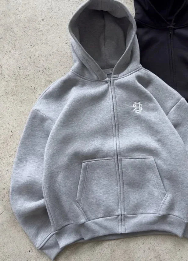 Embroidered casual zipper hoodie sweatpants two-piece set Y2K clothing men's hip-hop oversized sweatpants casual pants