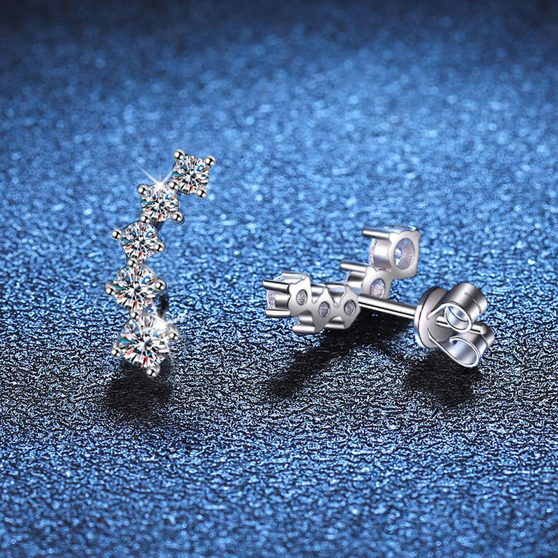 1.16cttw Full Moissanite Stud Earrings for Women Gemstones Lab Diamond Studs Earrings 925 Sterling Silver Fine Jewelry