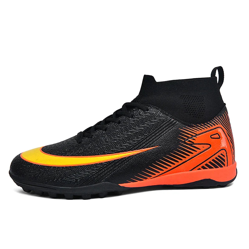 High Top Men Soccer Shoes Professional Football Boots Breathable Wear Resistant Training Match Sneakers Non Slip for Adult Sport