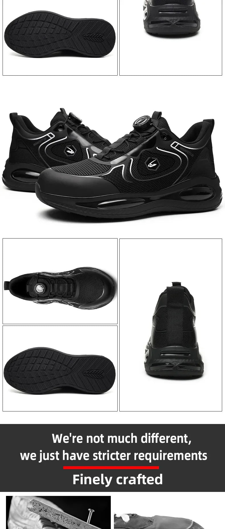 Safety Shoes Impact-Resistant & Puncture-Resistant Steel Toe Safety Shoes Export New Style Knob Shoes Wear-Resistant Shoes