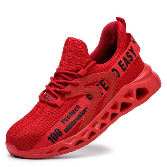 Work Safety Shoes For Men Lightweight Protective Work Sneakers Lightweight Men Shoes Breathable Shoes Anti-Puncture Work Shoe