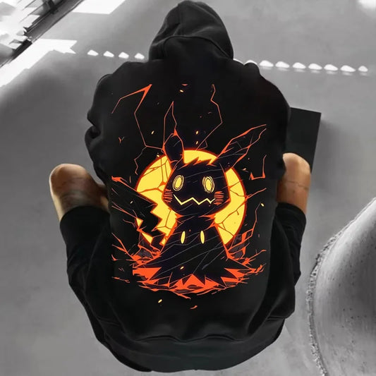 Fun Mimikyu Glow Print Hoodie for Men and Women 2025 Autumn/Winter New Y2K Harajuku Plus Size Casual Sweatshirt Top