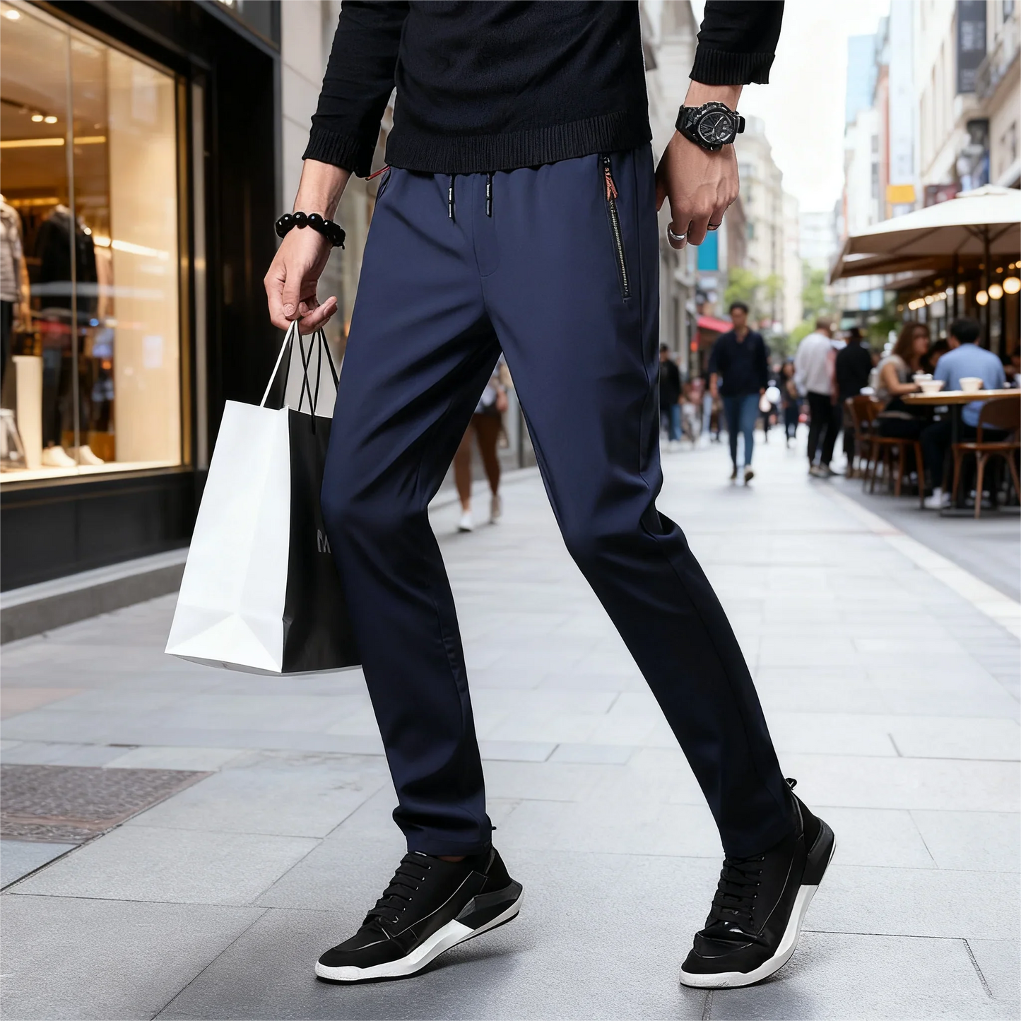 Elastic Waist Jogger Sweatpants Men Casual Classic Sport Men's Pants Quick Dry Straight Trousers Breathable Plus Size 4XL 5XL