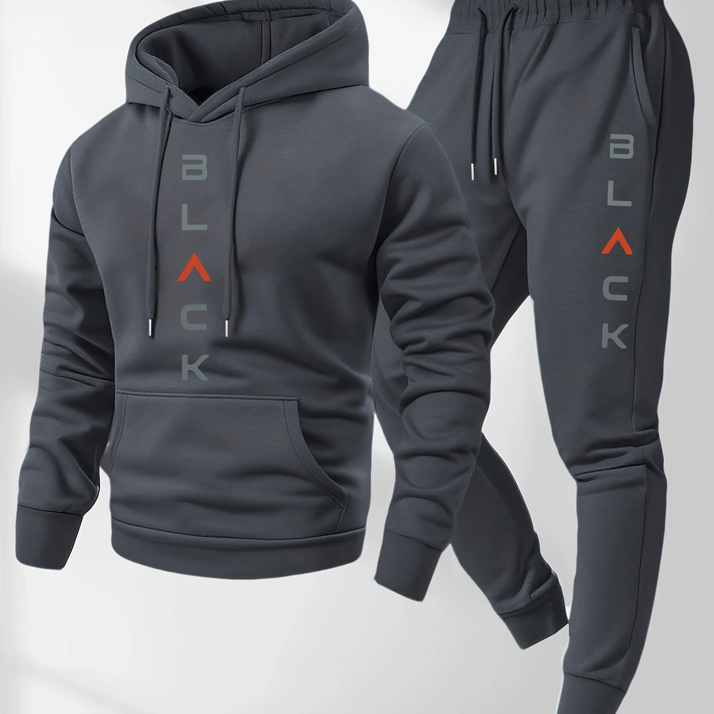 Mens soft comfortable Boston print hooded sweatshirt sweatpants set eco-friendly thin velvet warm autumn winter hoodies
