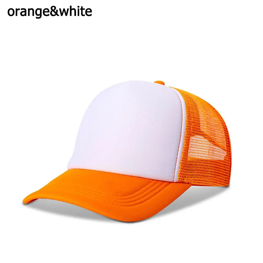 Fashion Unisex Plain Baseball Cap Adjustable Trucker Baseball Cap Snapback Mesh Curved Mens Womens Sun Summer Hat