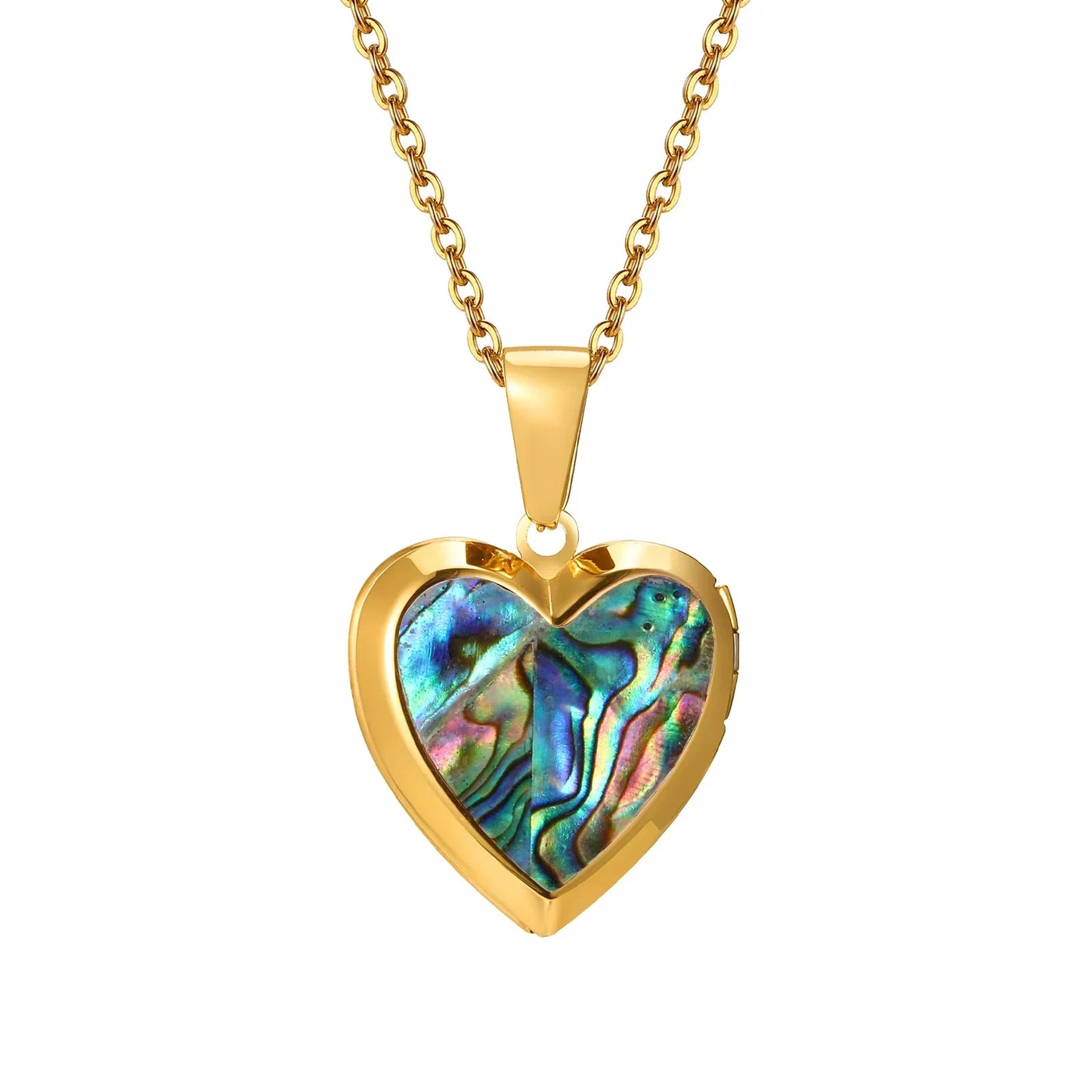 Women Locket Necklaces, Openable Heart Pendants, Stainless Steel Shell Photo Frame Necklace