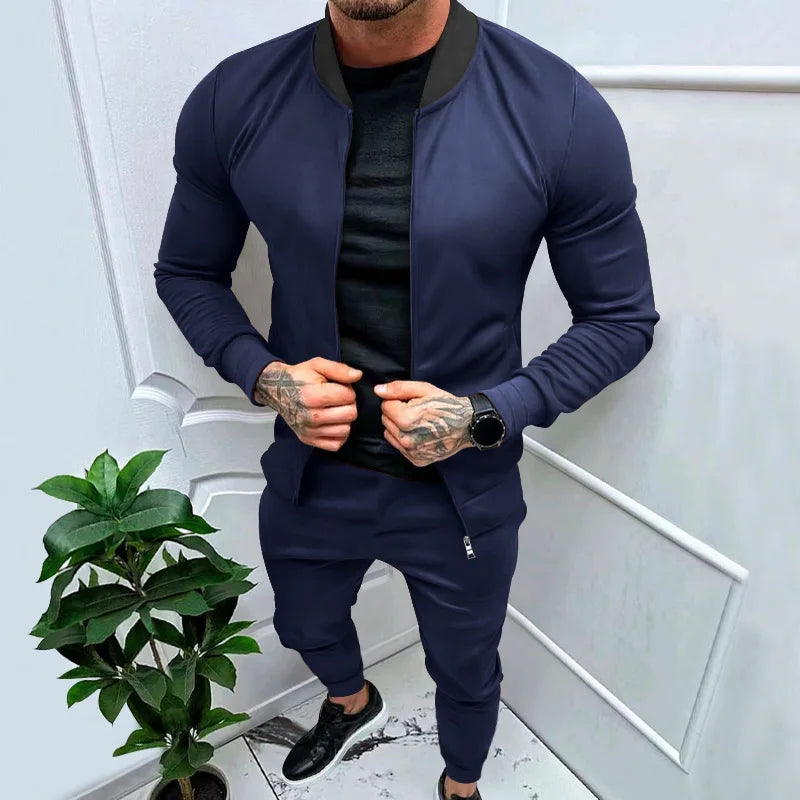 2025 Men's Fitness Sports Style Outdoor Casual Zipper Set In Stock