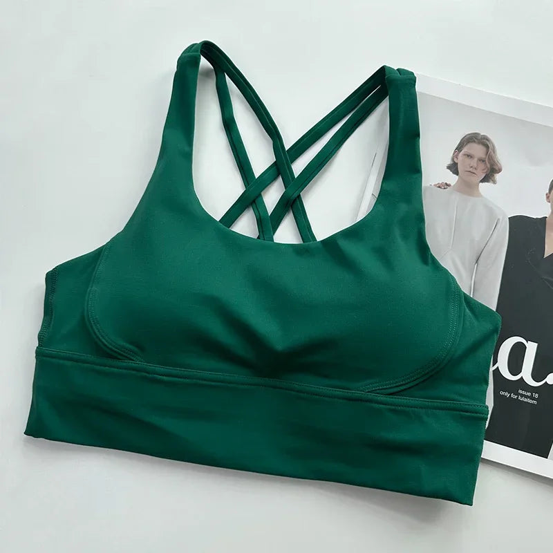 Christmas style 2-piece yoga suit Solid color gym fitness set cross back yoga top Peach butt yoga pants Pilates running suit