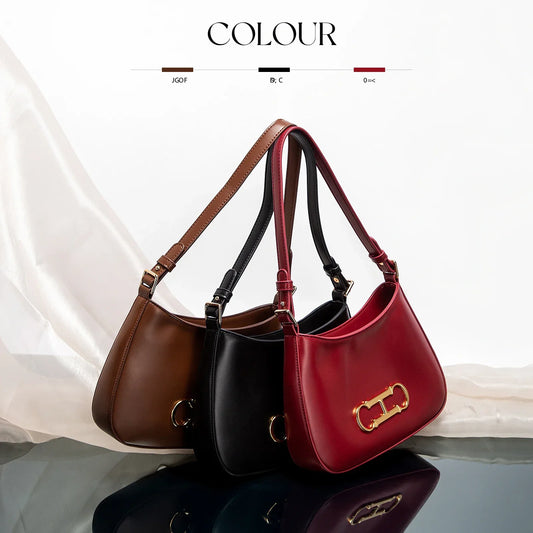 Retro Style Pure Colour Design Fashion Classic Women's Handbag Leisure Simple Match Women's Shoulder Bag