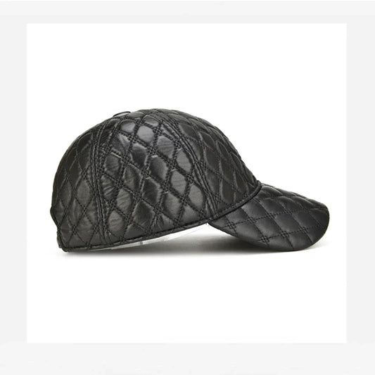 2026 Spring Genuine Sheepskin Leather 55-61CM Black Baseball Caps For Man Casual Street Gf Gorras Dad Hat