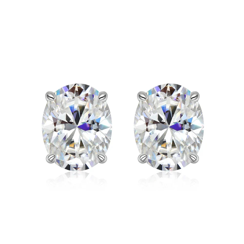 1ct-4ct Real Moissanite Earrings S925 Sterling Silver Earrings For Women Wedding Engagement Party Jewelry