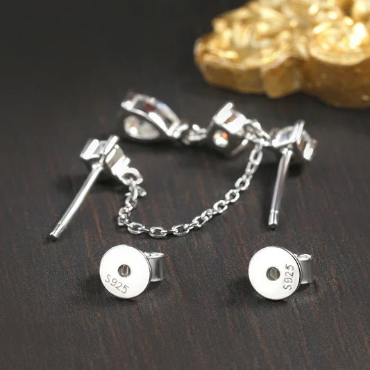 D VVS1 Moissanite Earrings for Women GRA Certified Pear Cut Pendant Tassel Earring Solid s925 Silver Dainty Ear Ring