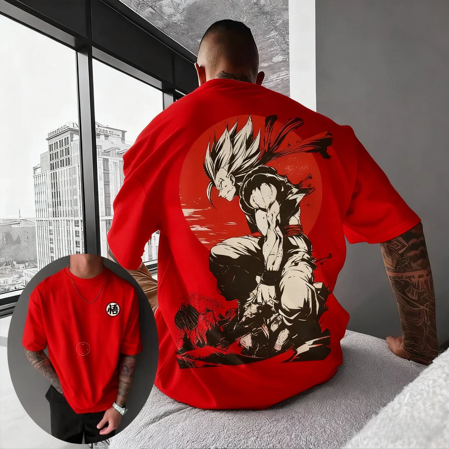 Printed T-shirt 2025 Men's Summer New Hip Hop Trend Versatile Large Loose Casual Parent Child Top