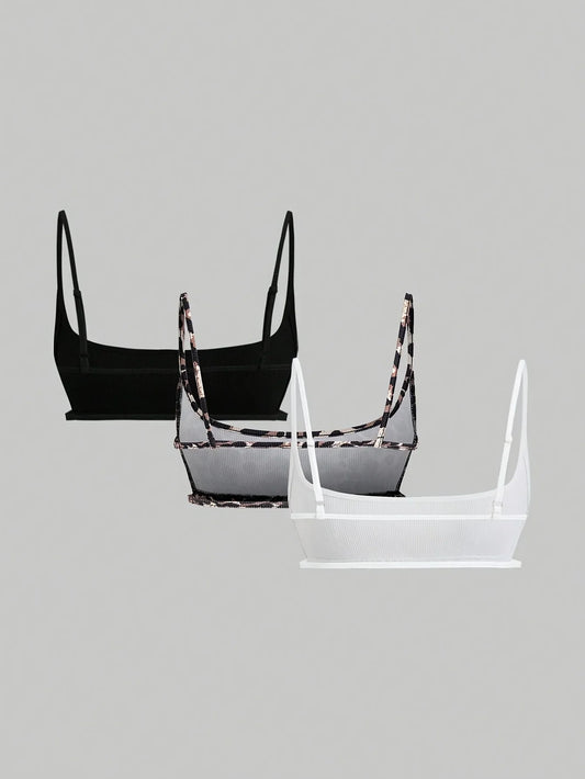 Women's slim sexy and versatile backless suspender shirt three-piece set
