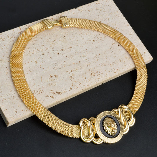 Luxury Dubai Jewelry Set for Women 18k Gold Plated Lion Necklace Bracelet Ring Earrings Bridal Wedding Jewellery Accessories