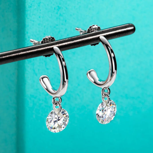 2cttw D Color Moissanite Drop Earrings 18K Gold Plated 925 Sterling Silver Classic Stud Earring Women Gifts Wholesale