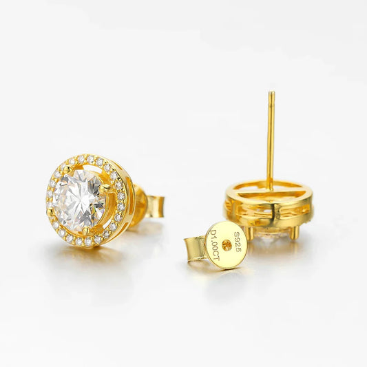 Trendy 1-4CT Full Moissanite Stud Earrings For Women Party Bridal Fine Jewelry S925 Sterling Silver Diamond Earring