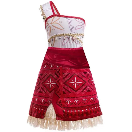 2024 New Movie Moana 2 Girl Dress Halloween Party Costume Princess Fancy Clothes Children Vaiana Outfit Dress