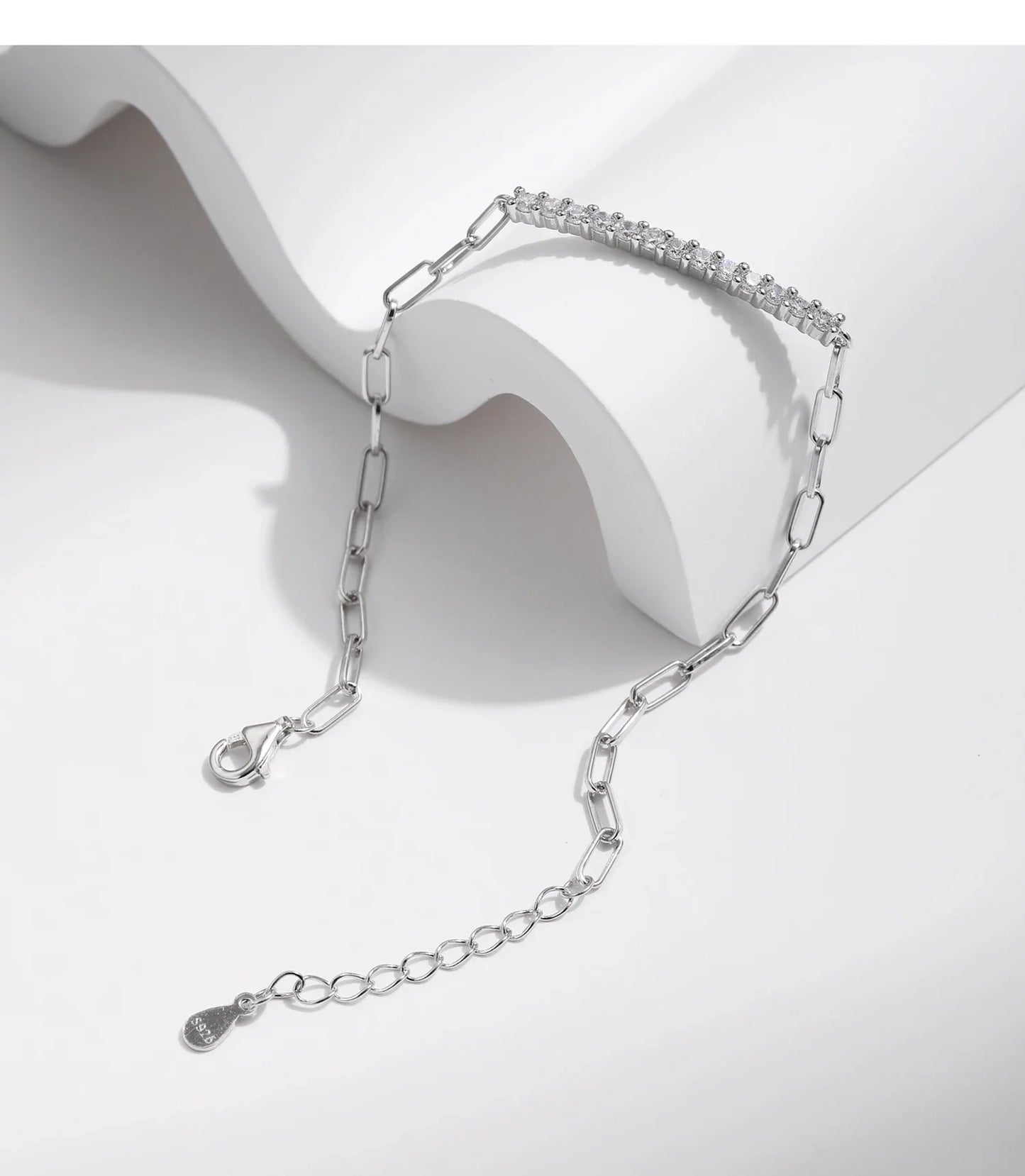 Sparkling D Color Moissanite Bracelet 925 Sterling Silver Lock Stackable Trendy Bracelets For Women Jewelry With Gift Box