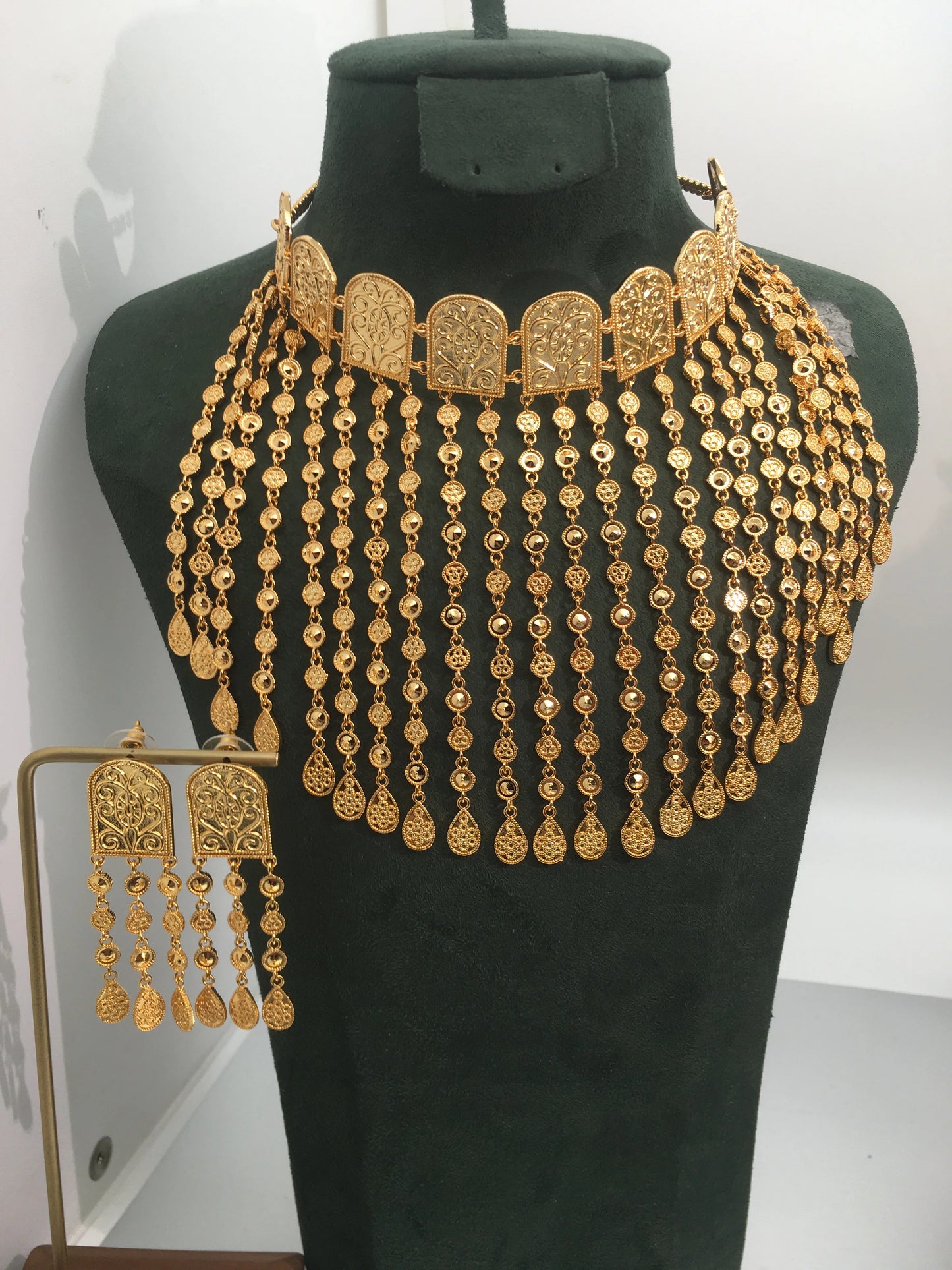 Trendy Fashion2PCS Luxuosos Conjuntos de Joias Indianas em Gota D'água para Mulheres Festa de Casamento Conjunto de Joias de Noiva Indianas de Dubai