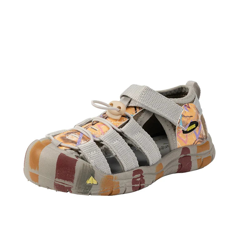Boys Girls Casual Toes Capped Shoes Soft Sole Kids Sport Sandals Non-slip Children Summer Beach Shoes Classic Pull Rope 2025 New