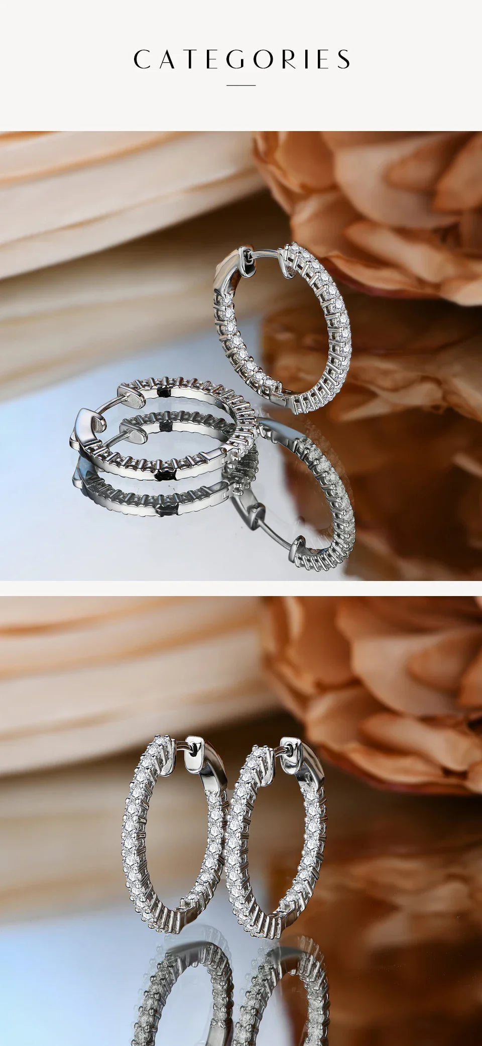 2.0mm D Color Moissanite Earrings 925 Sterling Sliver Plated White Gold Hoop Earrings for Women Wedding Party Jewelry