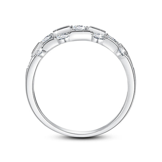Trending Wedding Band Moissanite Ring With Certificate Genuine Silver 925 Enagement Jewel Gift For Women Positive Stones