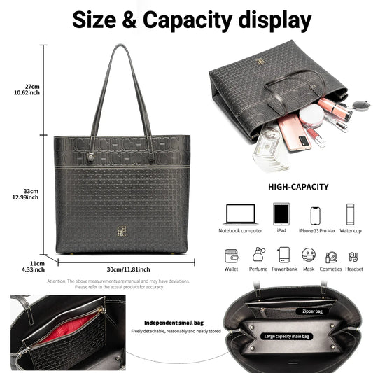 Fashionable Classic Retro Solid Color Women's Bag Large Capacity PVC Material Women's New Single Shoulder Handbag