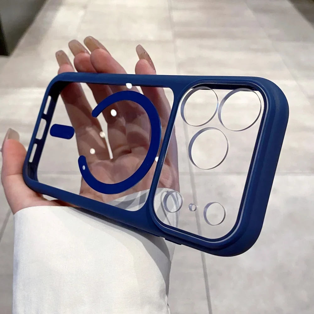 Camera Protector Acrylic Transparent For Magsafe Cases For iPhone 17 Pro Max 17 Pro Air Slim Magnetic Clear Bumper Back Cover