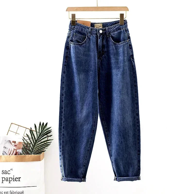 High Waist Jeans Women Clothing Stretch Streetwear Harem Pants