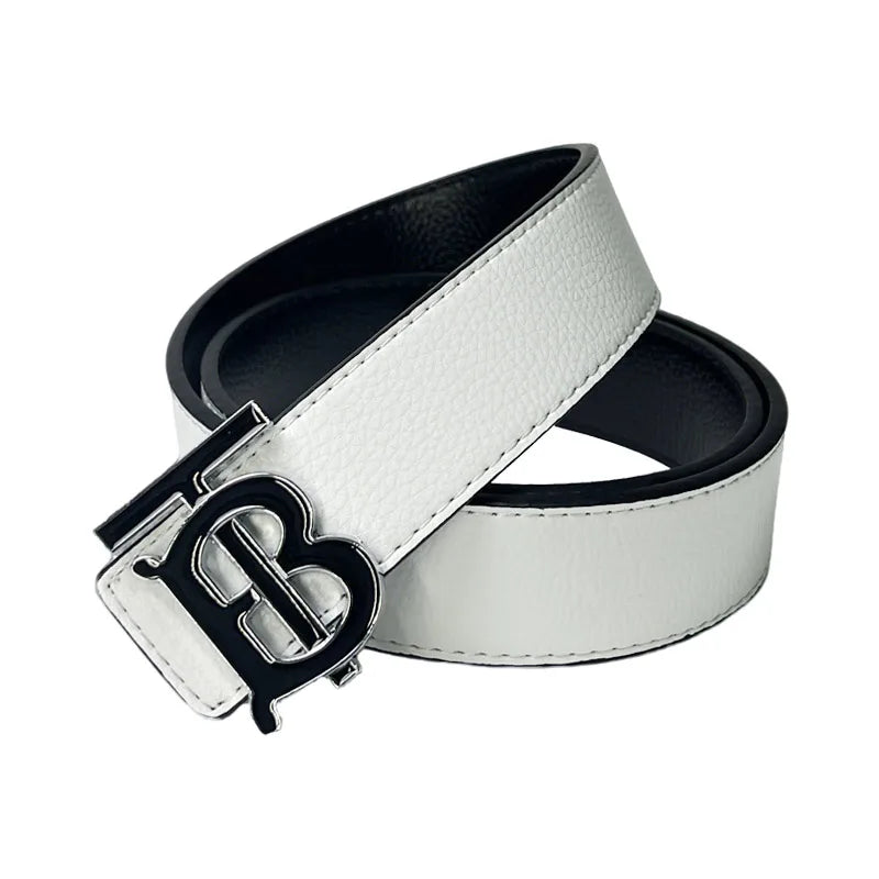 Men's Silver PU Leather Business Belt Cool Style Multi-Color for Jeans Dress Pants Office Wear