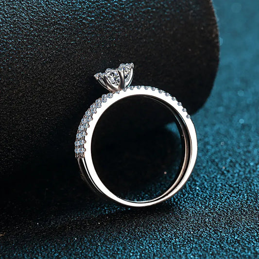 2pcs Diamond Rings GRA Certified D VVS1 Moissanite 925 Sterling Silver Plated 18k white gold Wedding Band Bridal Sets