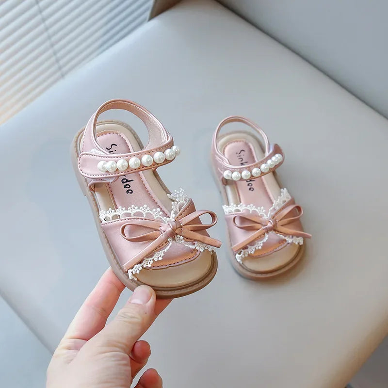 Kids Summer Beach Shoes Bow New Classmate Baby Soft Sole Fashion Girls Sandals Non-slip Princess Shoes Size 25-30