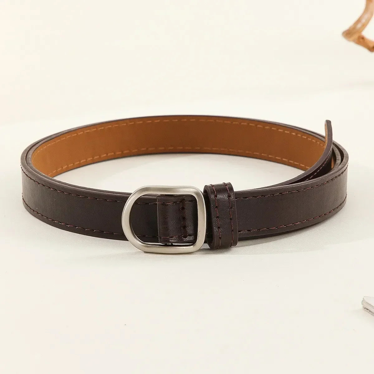 Men Belt Casual Simple Perforated Women'S Belt Paired With Jeans Men'S Belt Pu Leather Belt