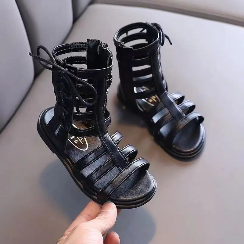 2026 Summer New Girls Beach Princess Roman Sandals Breathable Side Zipper Soft Sole Bestseller