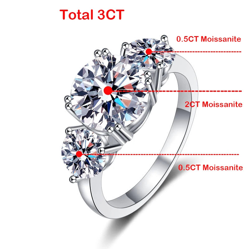 4ct 100% Moissanite Diamond Ring for Women 18K Yellow Gold Wedding Band Bridel Jewelry S925 Sterling Silver Wholesale