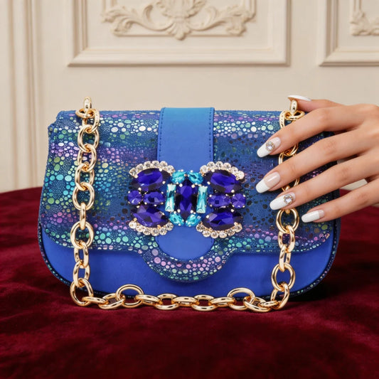 Women Italian Shoes and Matching Bags Sets Decorated with Rhinestone Luxury Designer Shoes Women Pumps for Bride Wedding
