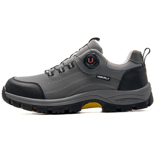 Men's Steel-Toed Safety Shoes With Anti-Crush, Anti-Puncture And Anti-Slip Soles, Fashionable Button Industrial Work Shoes