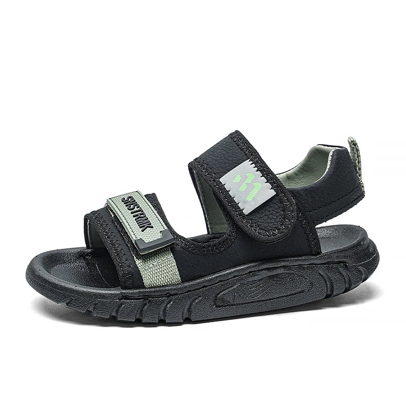 Kids'Casual Shoes Sandals EVA Summer Shoes For Boys Hook and Loop Breathable Anti-slip Thick Bottom Khaki Black Shoes Size 26-37