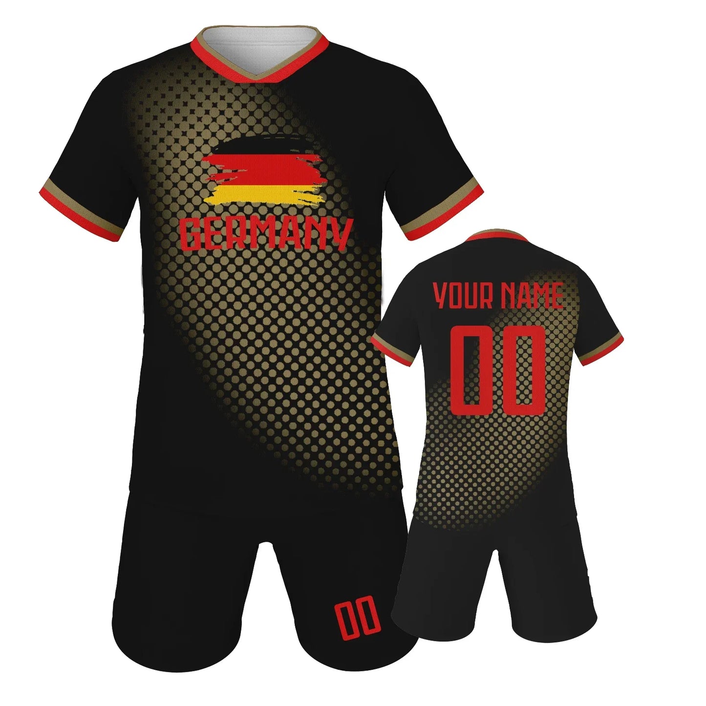 Custom Kids Soccer Jersey Germany Football Shirt with Personalized Name and Number School Team Club Training Jersey