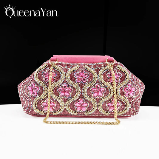 Popularity Open Toe Luxury Fashion Women High Heels Shoes and Bags Set With Rhinestone for Wedding Party Elegant